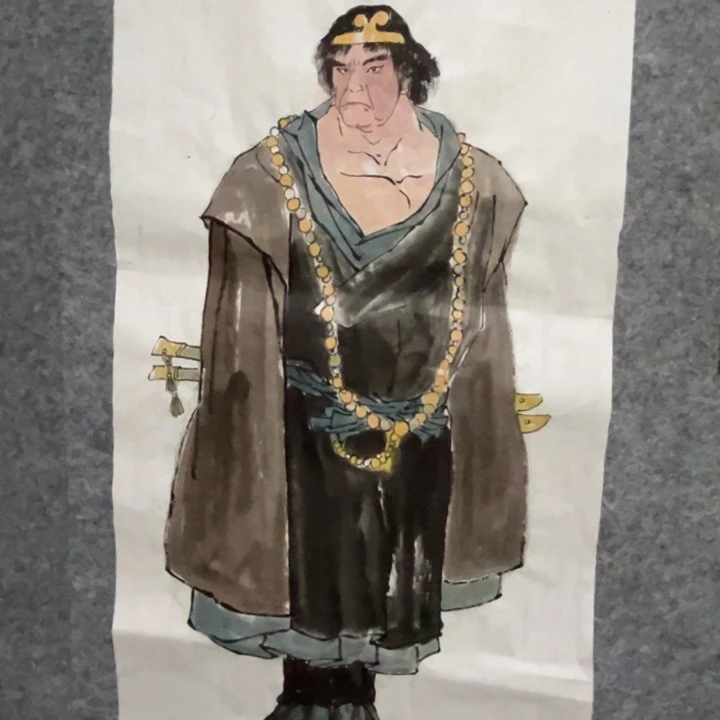 竖款大鱼书画艺术作品