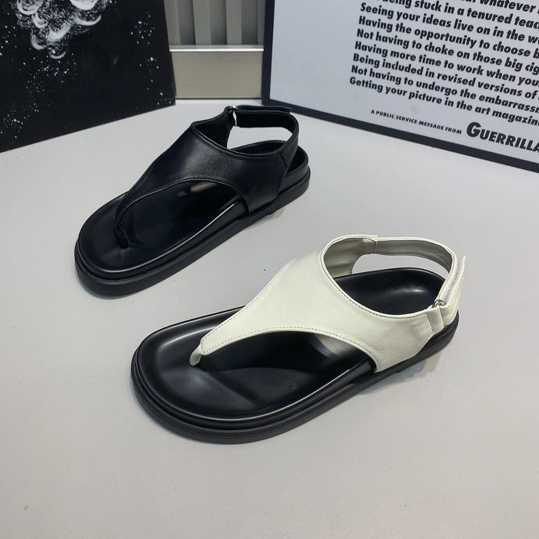 大金波哥潮鞋40-43码1136-18韩版复古厚底2公分圆头网红夹趾凉鞋