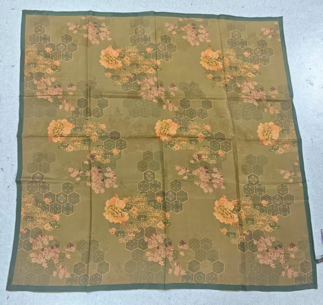 【M15】宫丽年终回馈粉丝108x108cm6A纯100桑蚕丝香云纱冠乐邹丝巾