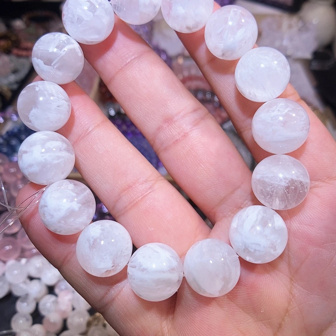 未镶嵌手链水晶白雪花14.5mm