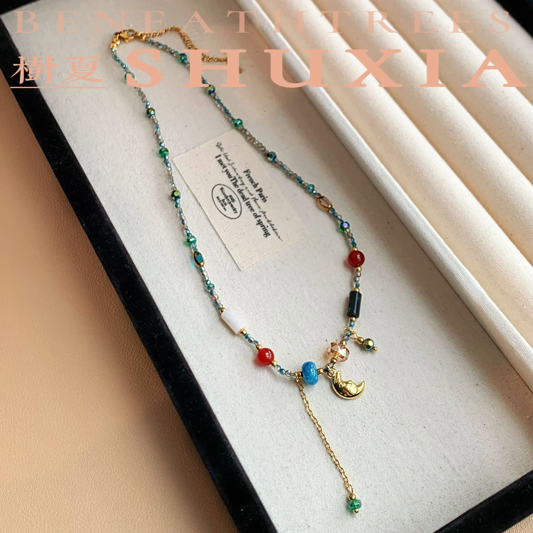 钛钢项链 SHUXIA 樹夏 【大漠】月牙流苏高级感气质颈链女 E1-045