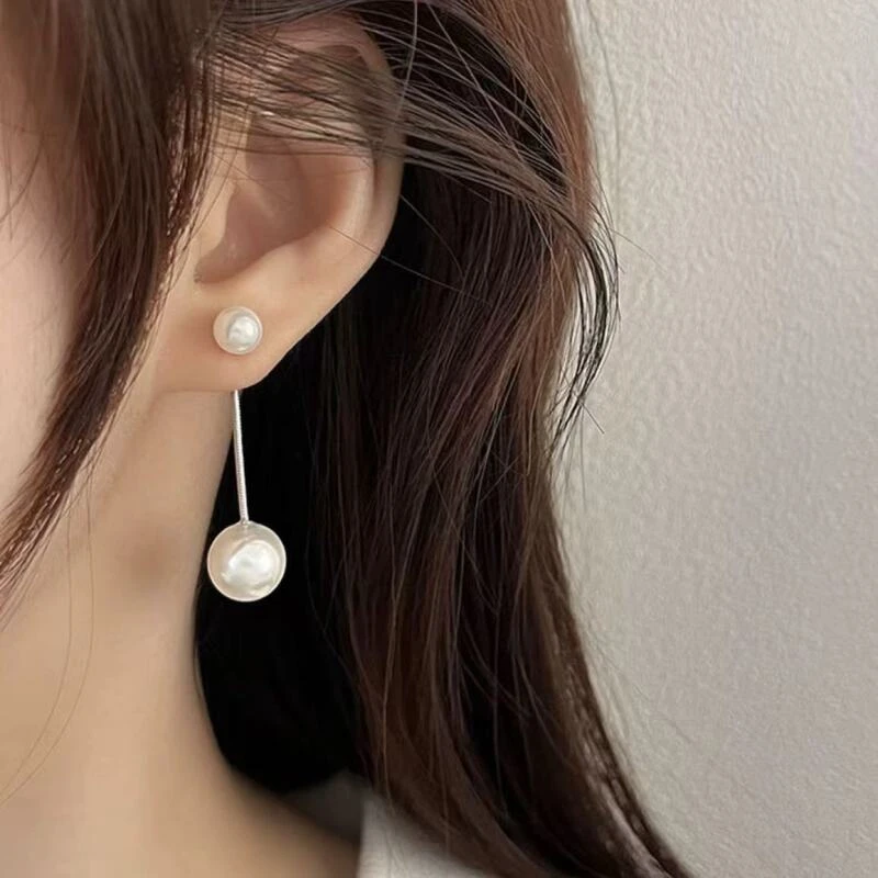 合金耳饰 【掌柜专属】A024 [双珠12mm耳线] 经典 简约 百搭 灵动