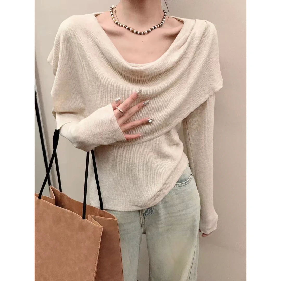 2025新款爆款秋季长袖毛针织衫显瘦韩版洋气小众包动披肩两件套