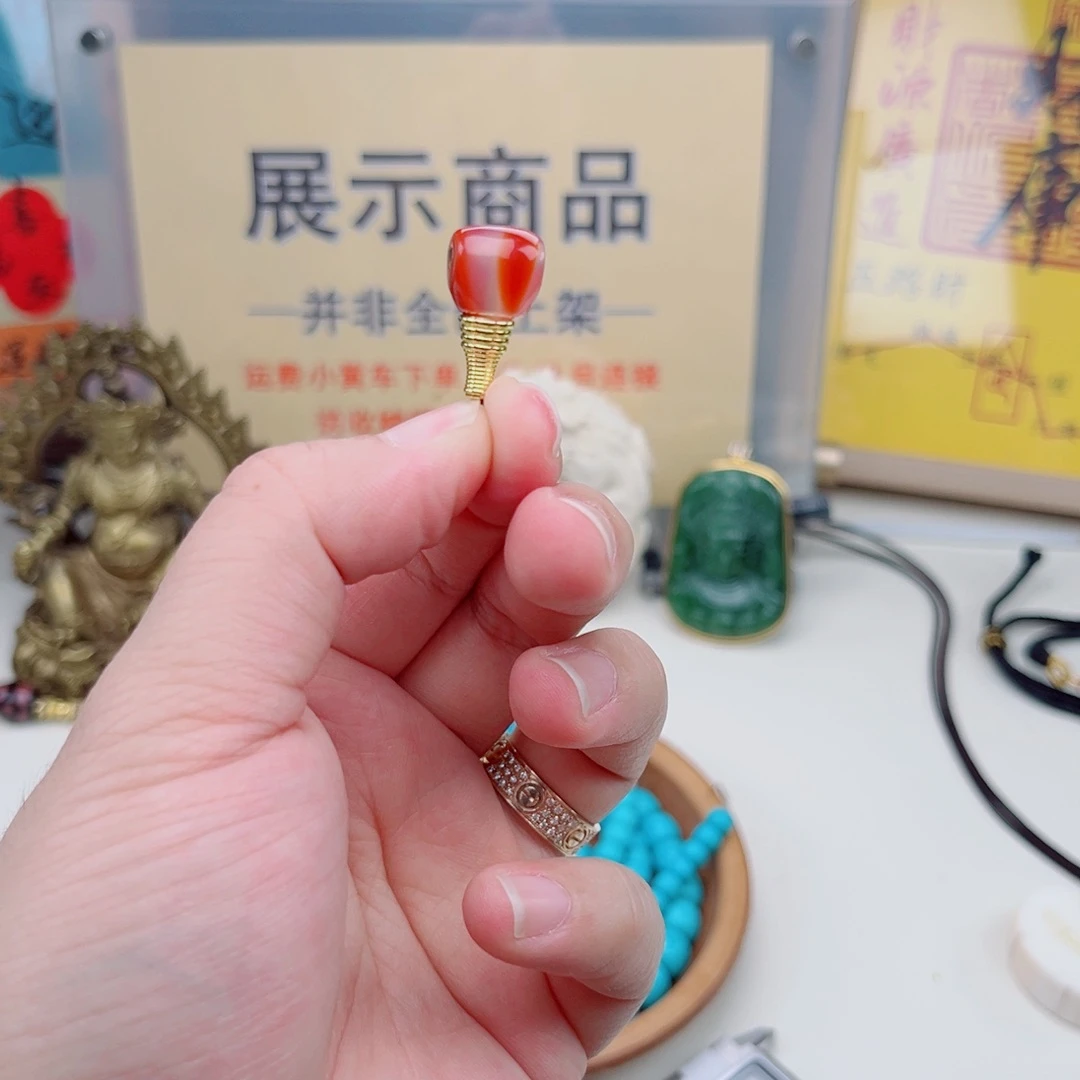 南红玛瑙三通合金3号