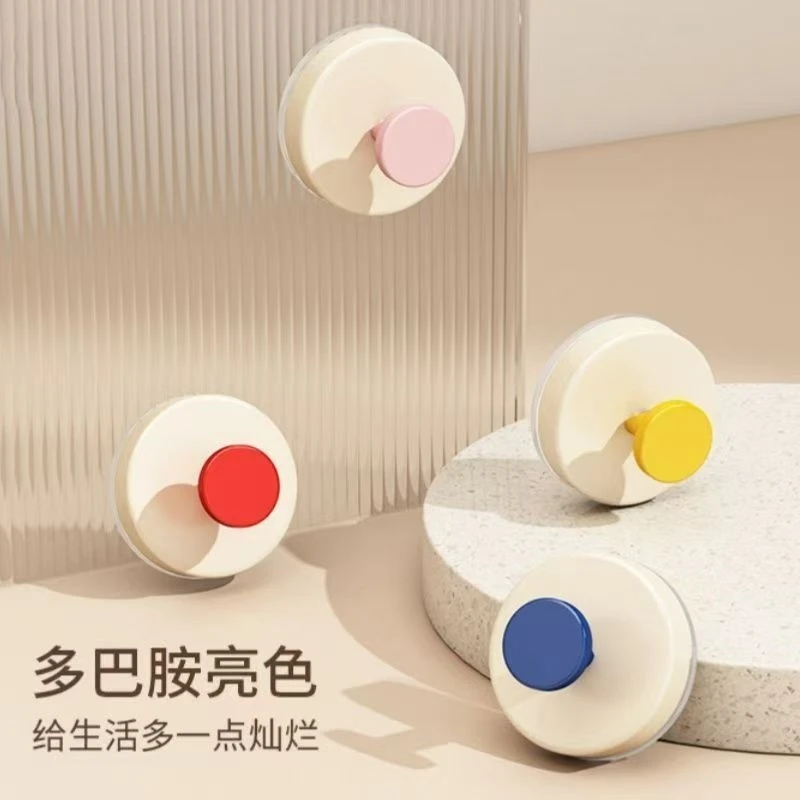 臻选//多巴胺吸盘挂钩粘钩免打孔光面强力承重挂衣钩门把手可爱
