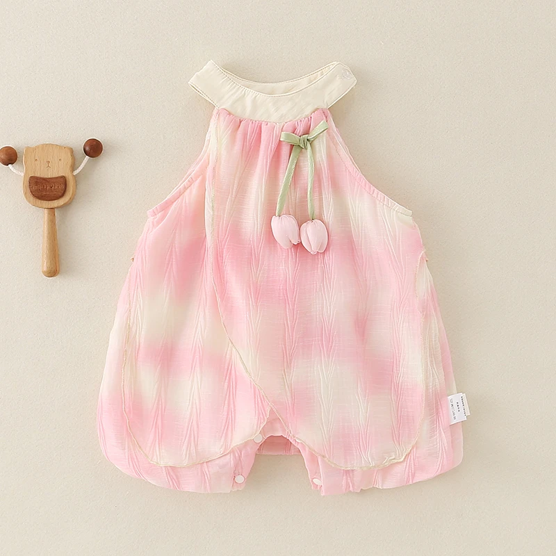 新生儿夏季女宝宝外出爬服哈衣婴儿夏款公主风小清新裙裤