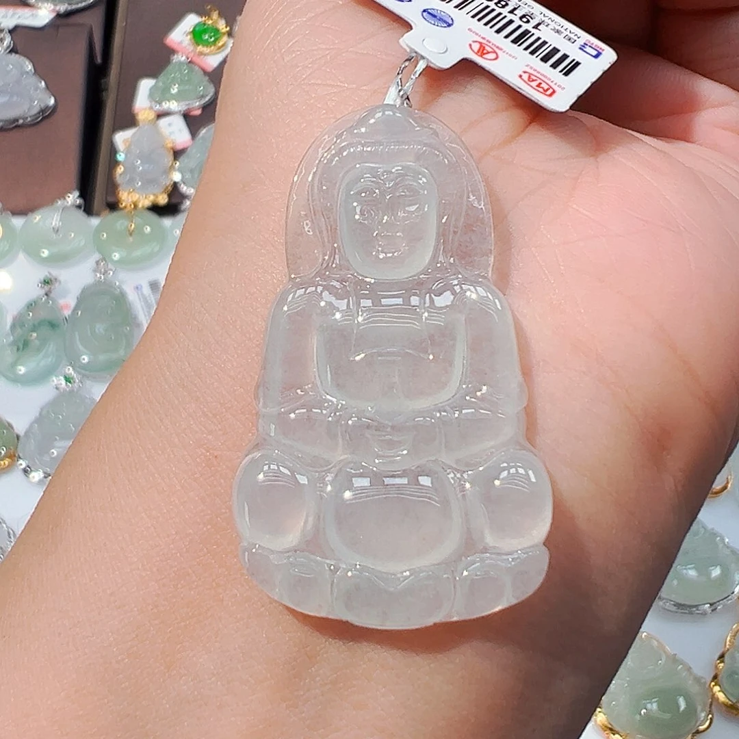 翡翠未镶嵌吊坠(不含链)观音