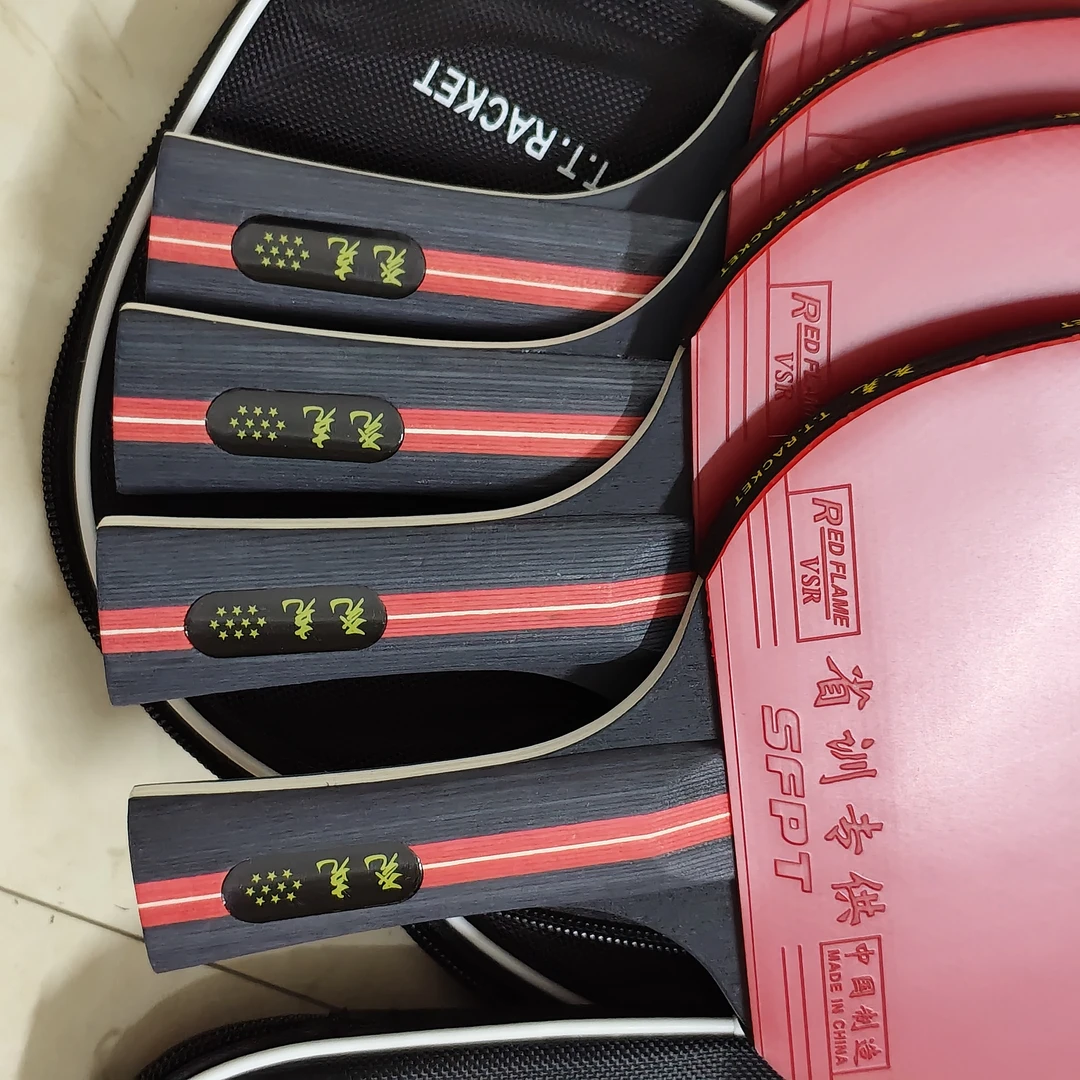 尧克10星12星乒乓球拍专业级单拍碳素长柄短柄初学者高弹双面反胶