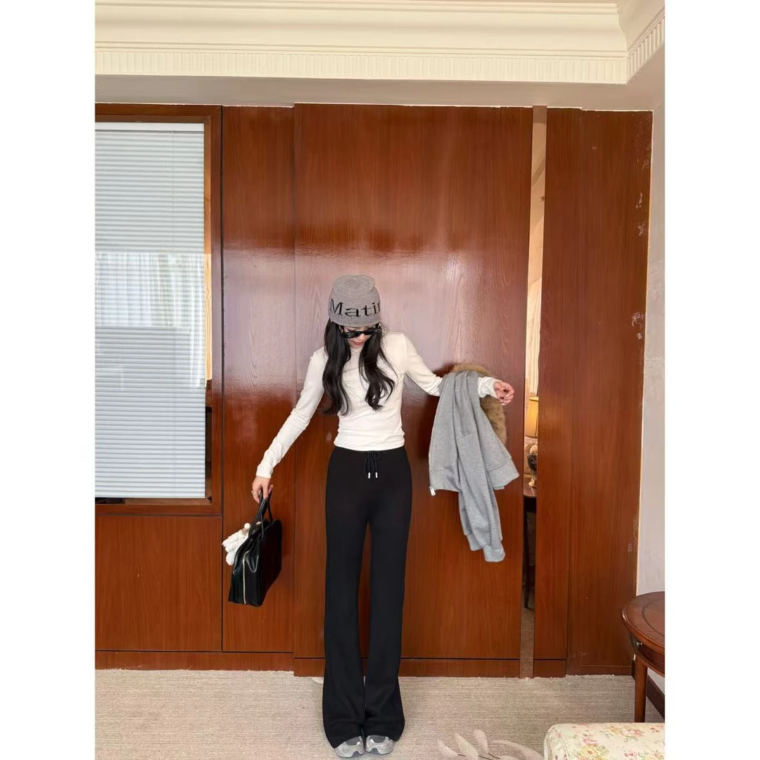 【芭比裤】 加长磨毛软精厚实提臀超百搭喇叭裤 25214