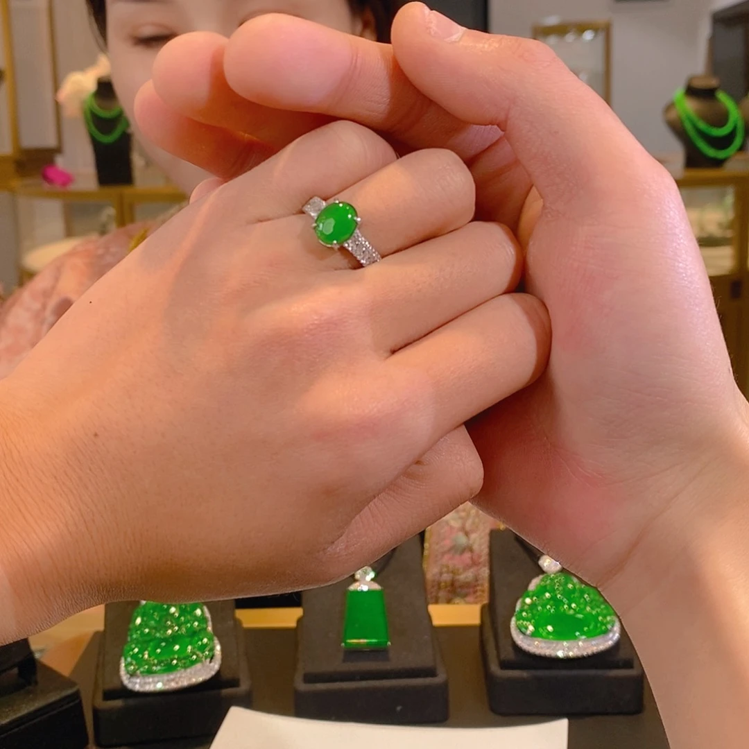 银S925镶嵌戒指翡翠