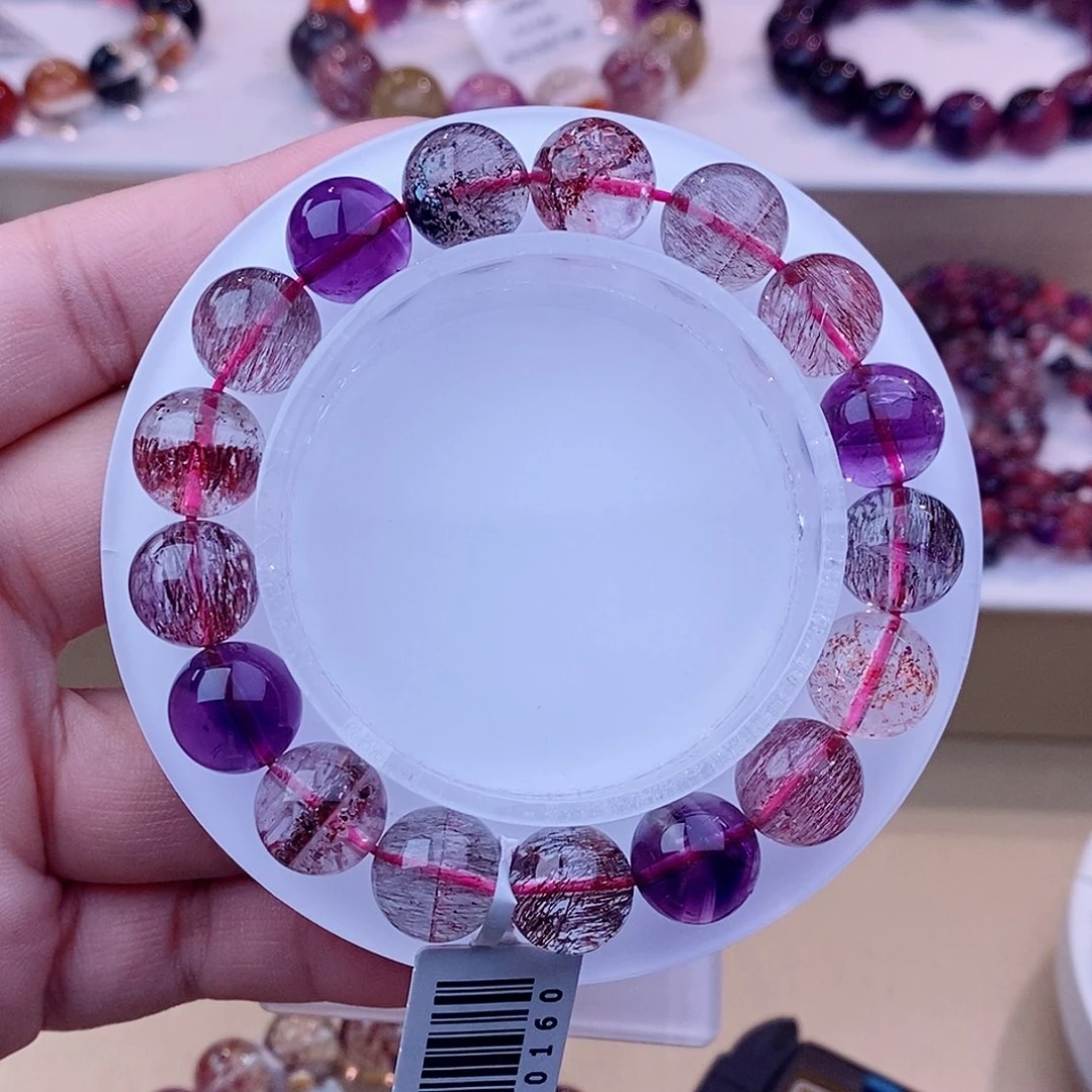 未镶嵌手链水晶黑加仑超七11+m