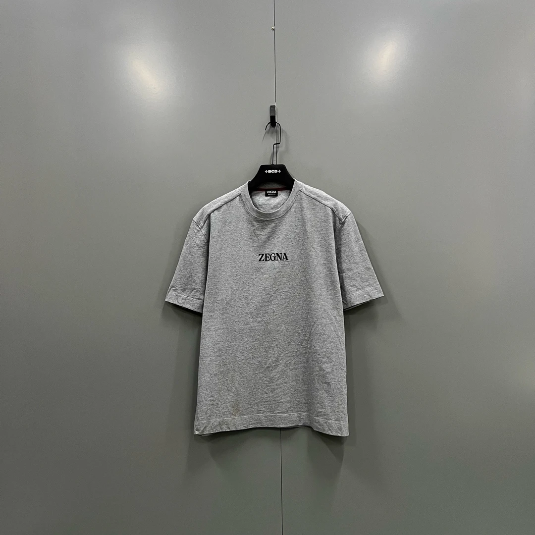 99新 ZEGNA （ll）灰色印花logo短袖 54码/98新018907