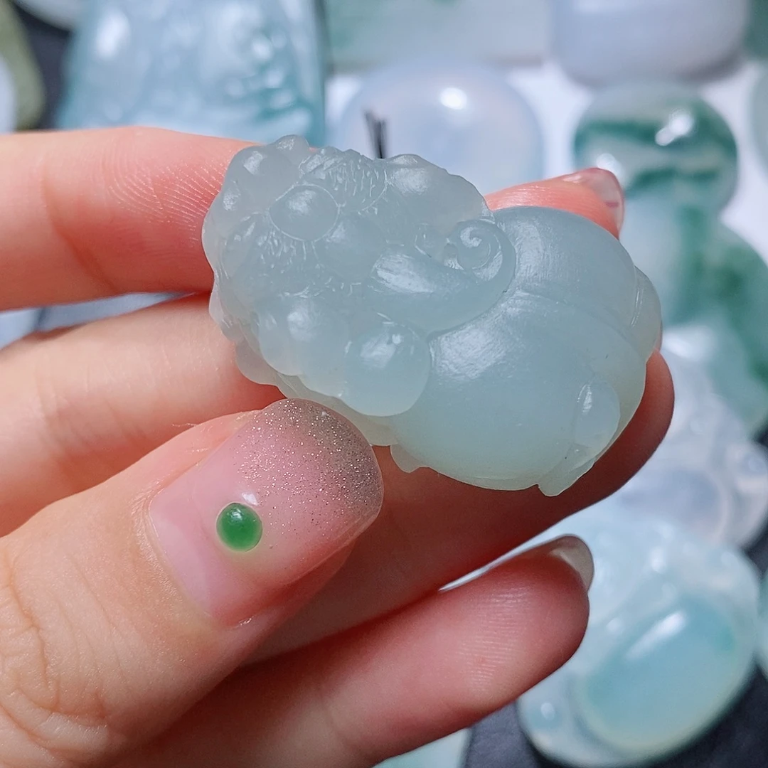 定制翡翠未镶嵌毛货付款后联系客服确认抛光口含珠