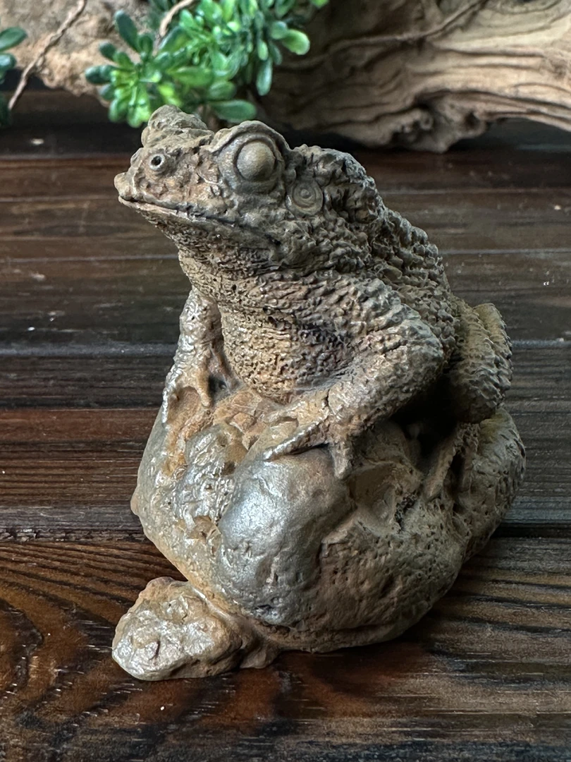 创意手工铁艺蛤蟆蟾蜍桌面茶宠茶玩装饰小摆件