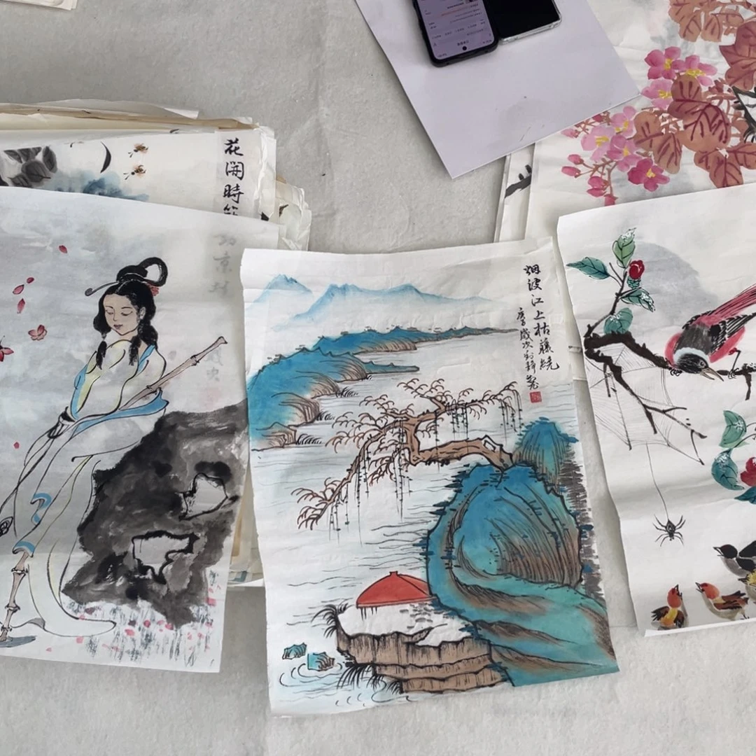 国画刘静老师绘画微瑕