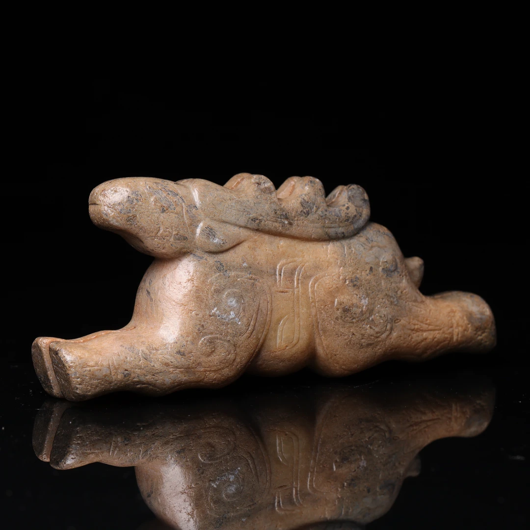 明代和田玉天鹿花件-CS