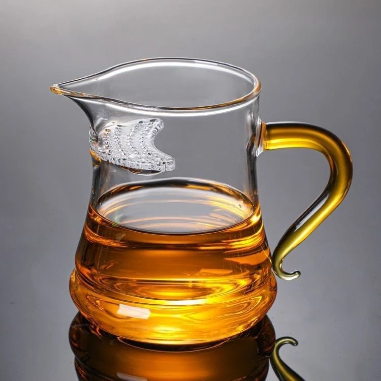 耐热玻璃过滤分茶器加厚月牙公道杯绿茶泡茶杯漏一体办公沏茶杯