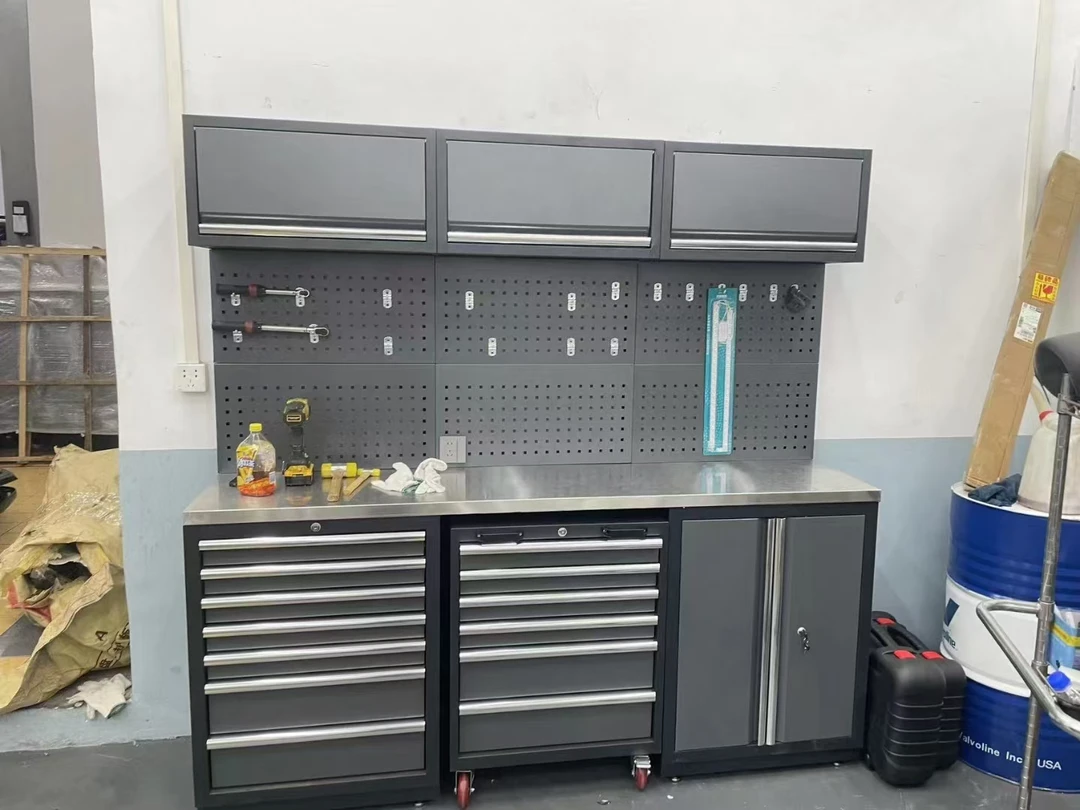 3组工具柜，七抽+六抽+双开门+4托工具
