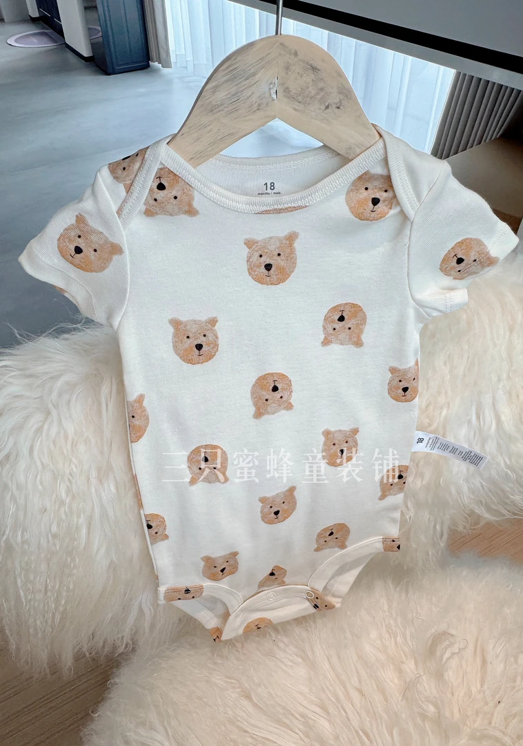 【小棕熊】短袖包屁婴儿夏季必备纯棉薄款宝宝新生儿连体衣包屁衣