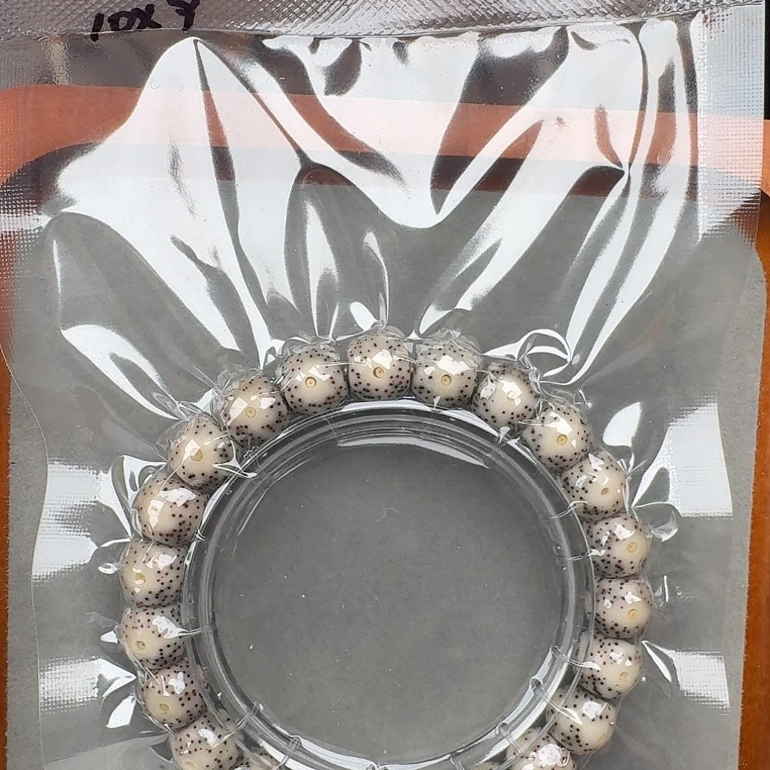 星月菩提手串10×9m玉化料眼留白