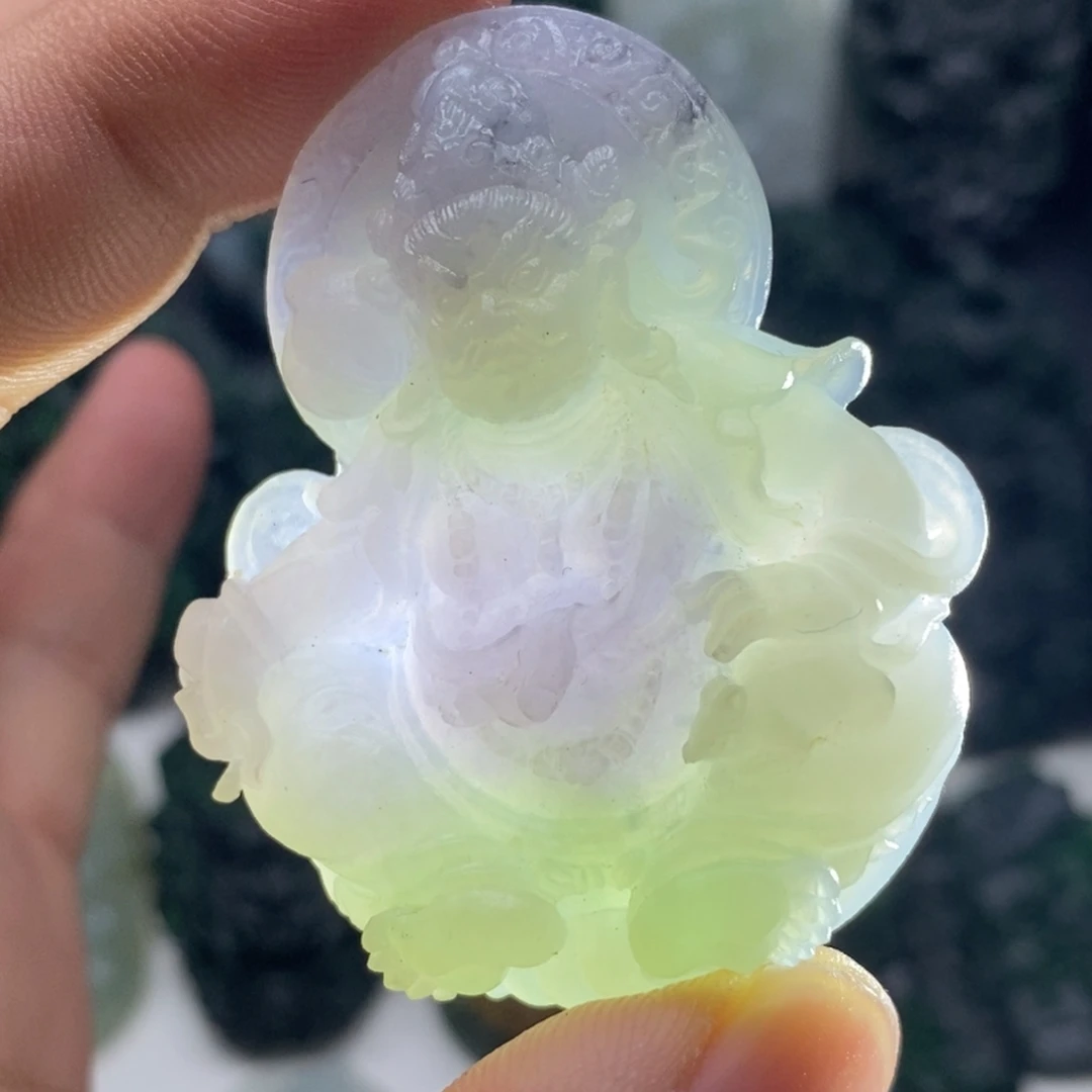 定制翡翠未镶嵌天然翡翠A货黄财神