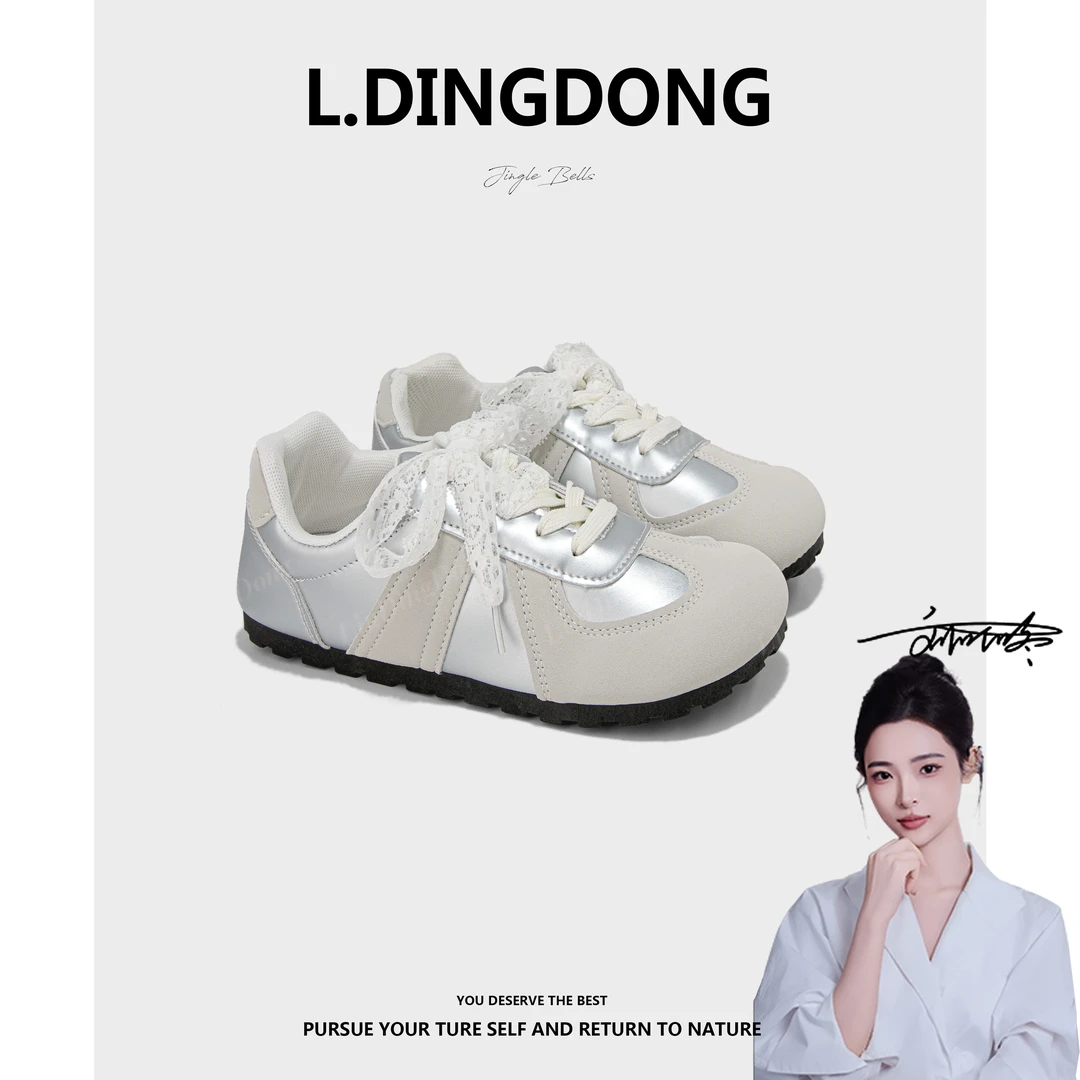 【刘叮咚女鞋】系带德训鞋小道橡胶女子金属春秋运动婴儿软底春季