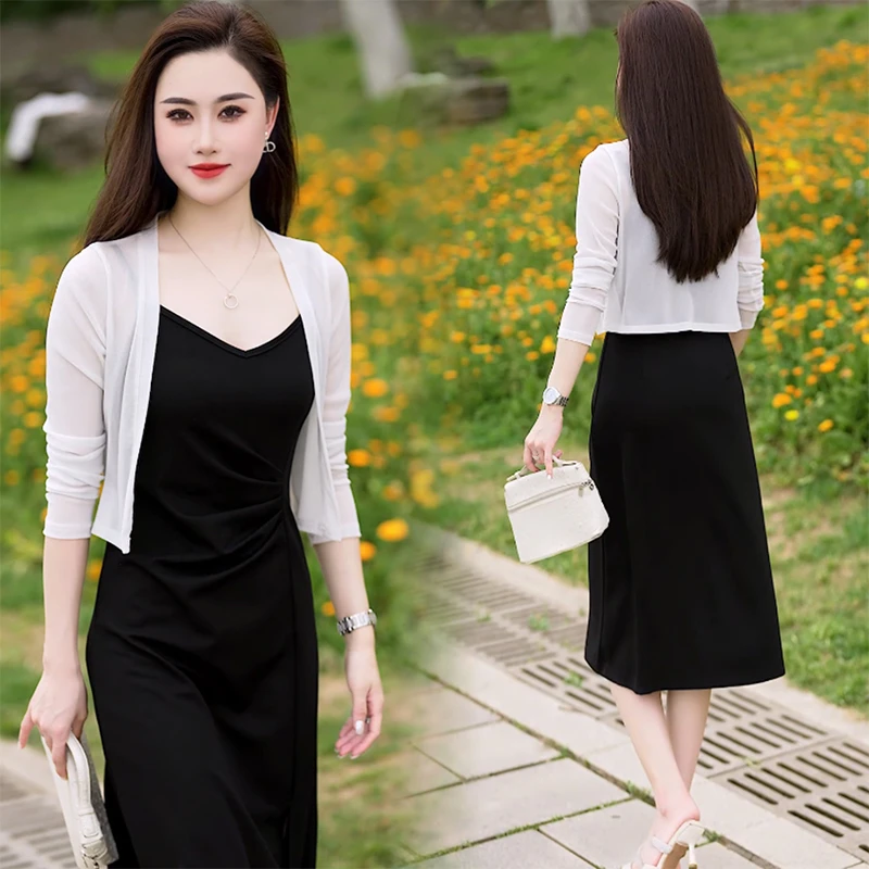 气质夏季亮丝网纱披肩短款防晒冰丝小外披洋气显瘦小个子开衫罩衫