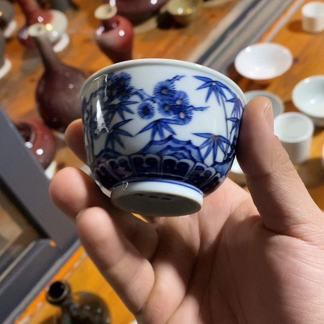 Ά***α松竹梅杯子柴窑一只