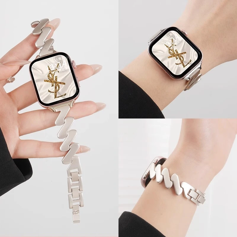 适用华为fit4表带女款fit3手表腕带Z字纹金属夏女fit4pro高颜值