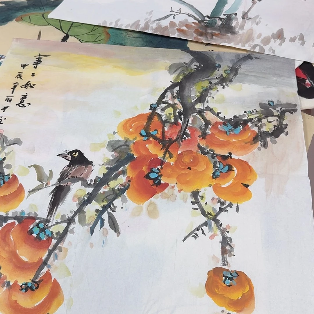 国画三尺斗方花鸟