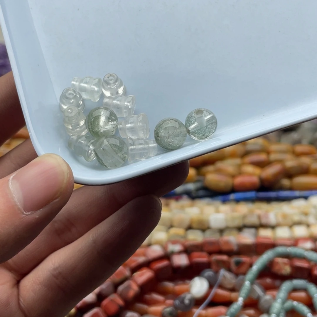 玛瑙/玉髓合金珠宝半成品四套绿幽灵三通卡10mm