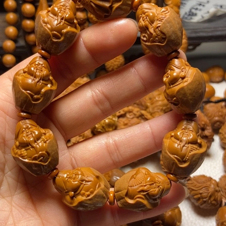 【闪购商品】橄榄核手串/手链包衣官帽财神