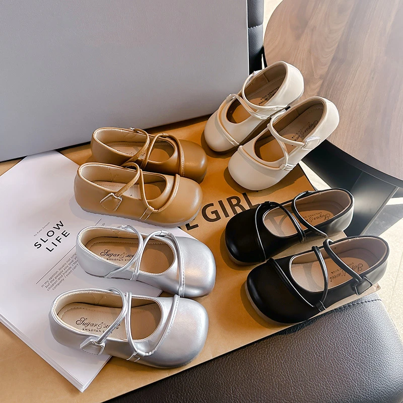 女童公主鞋2025春秋新款法式浅口女宝玛丽珍鞋小女孩软底皮鞋