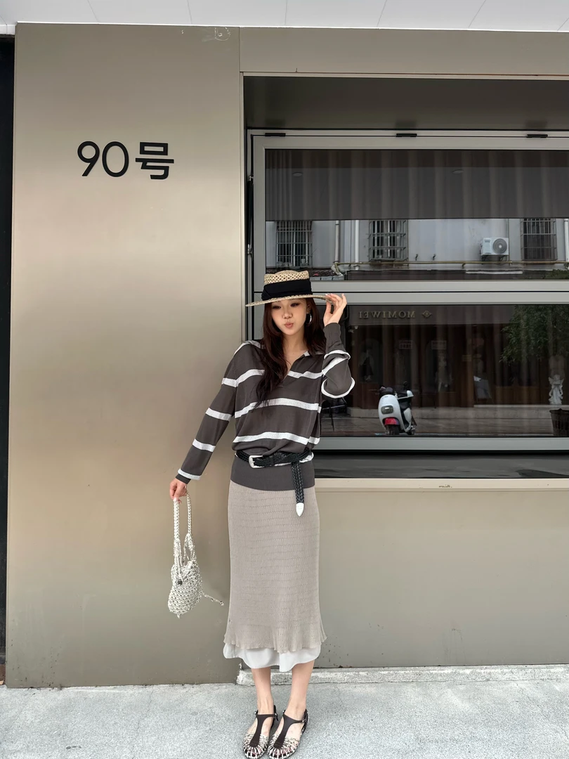 【SWAYING】25早秋SW25PF3B05CS4设计师双层拼接半裙