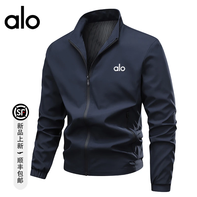 alo潮牌 秋季新款立领夹克男士时尚韩版抗皱休闲潮流商务休闲外套