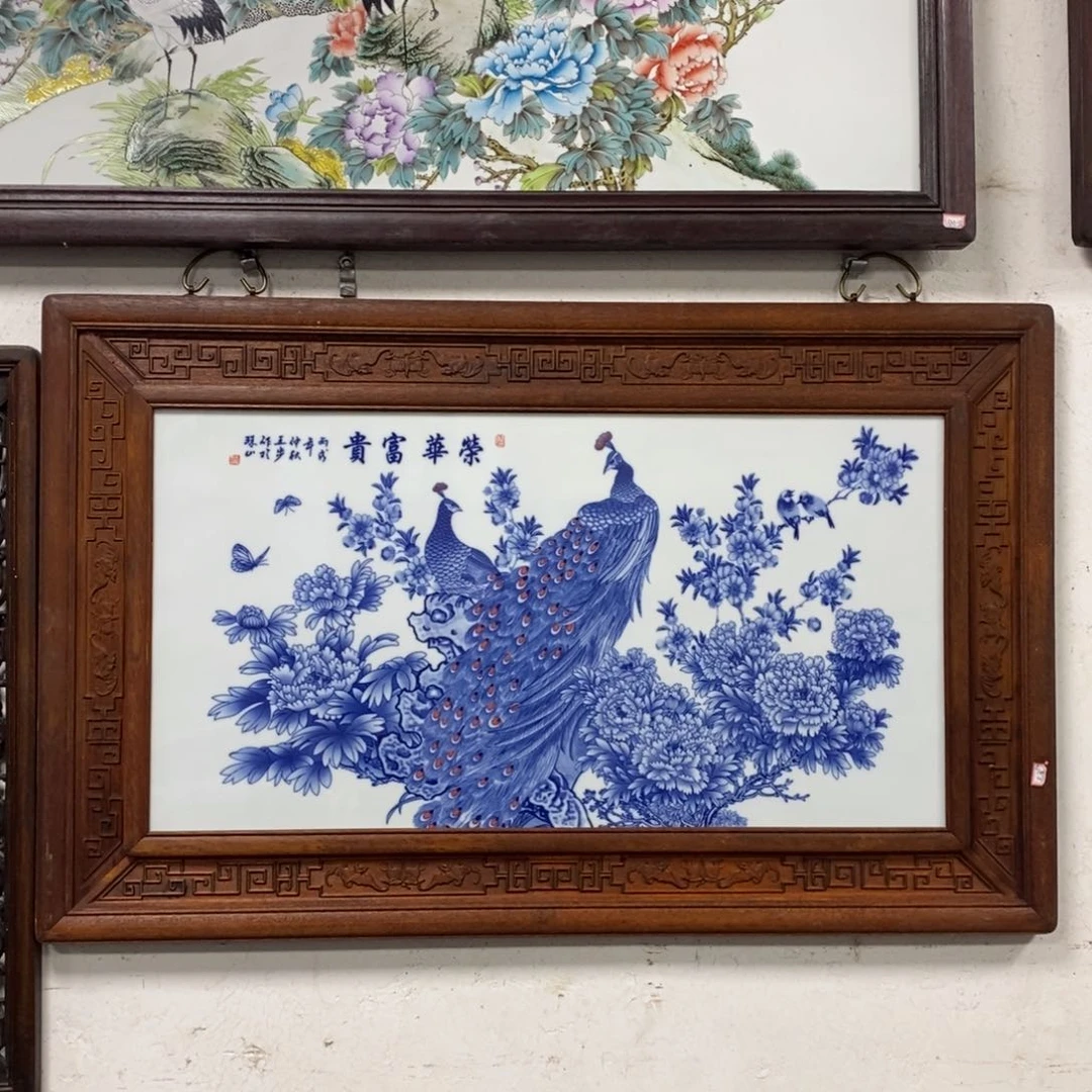 瓷片100*60 景德镇瓷板画柴窑烧制