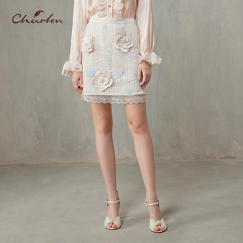 【虎哥专享】朝峰25年春夏华丽绣花半裙CFF1A107-1008E