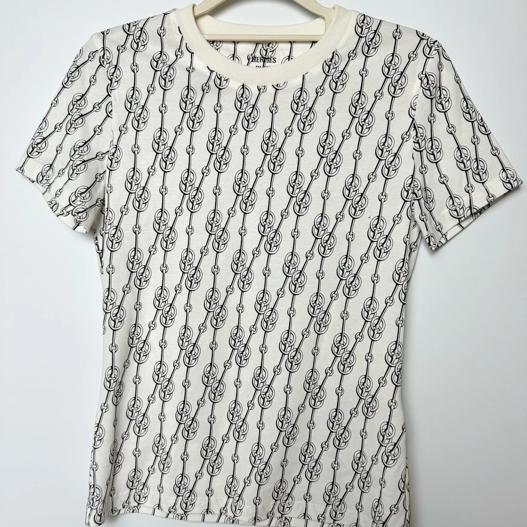 99新 Hermes/爱马仕 经典猪鼻子锁链短袖/s 码/99 新