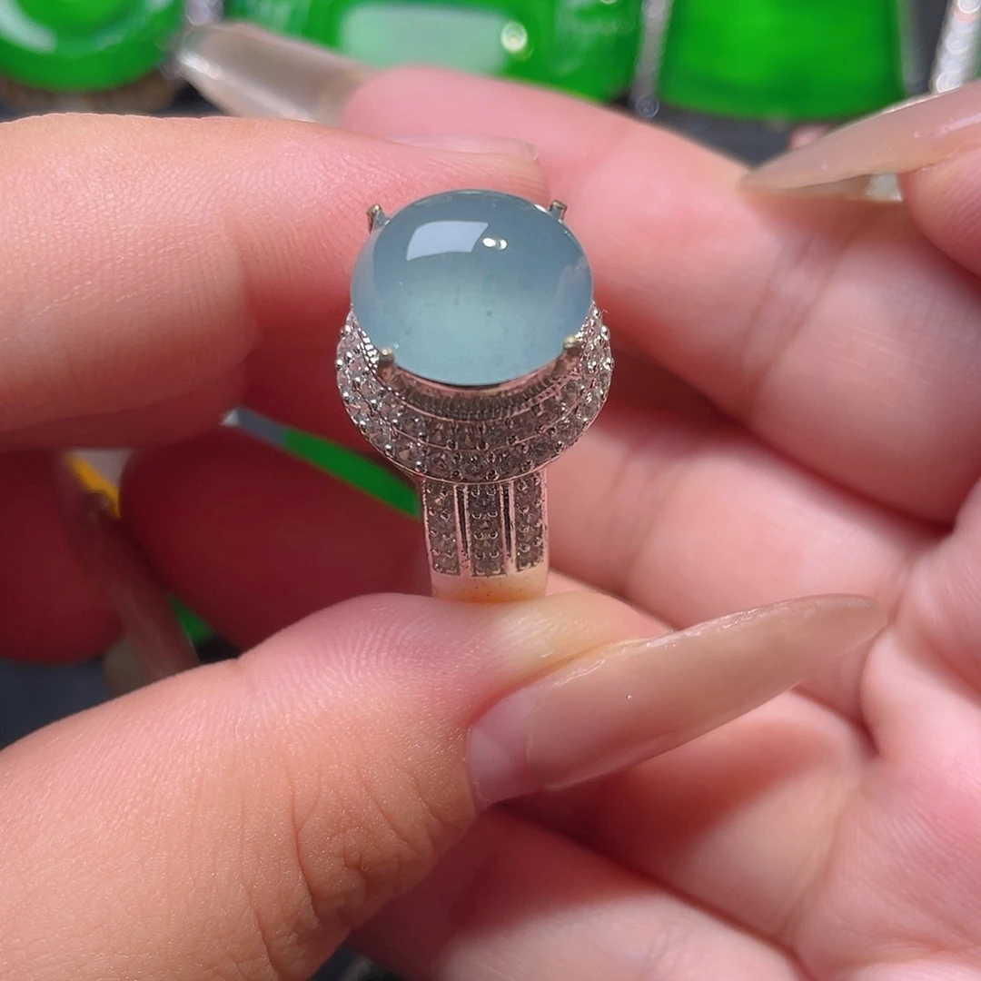 翡翠戒指未镶嵌蓝冰
