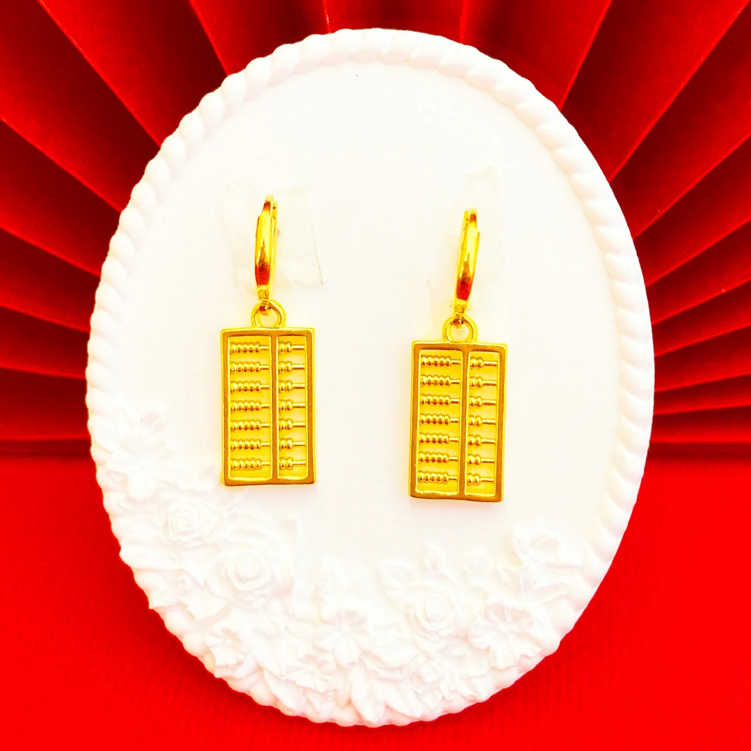 铜合金耳饰 凤金彩 时尚气百搭小算盘【精致百搭小算盘耳扣】