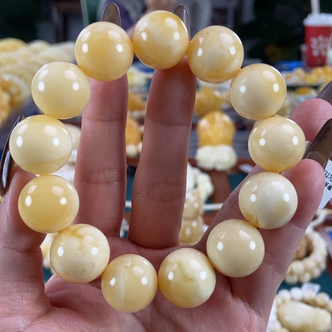 琥珀未镶嵌珠宝奇石17圆珠37.37