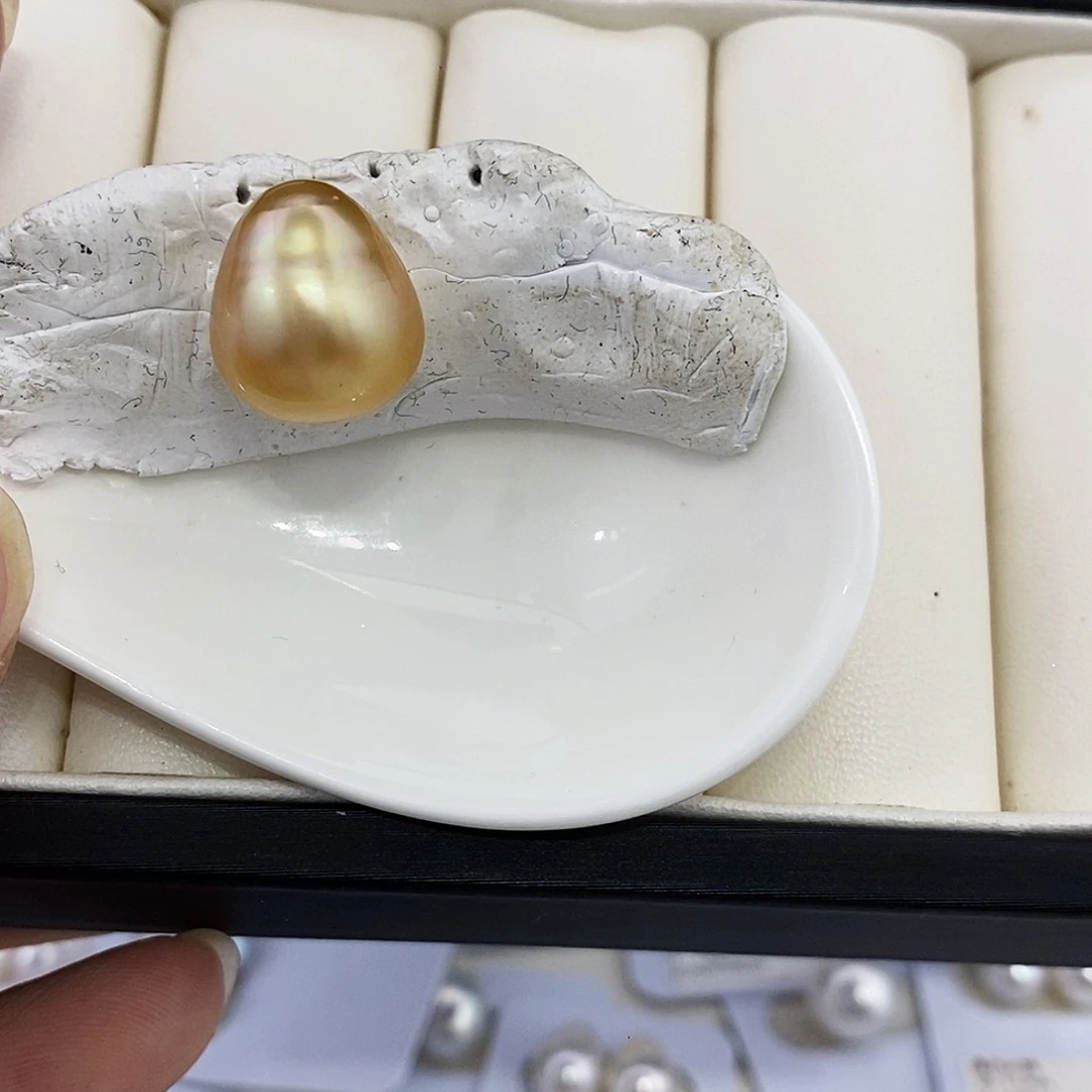 海水珍珠耳饰未镶嵌13.8金珠单颗