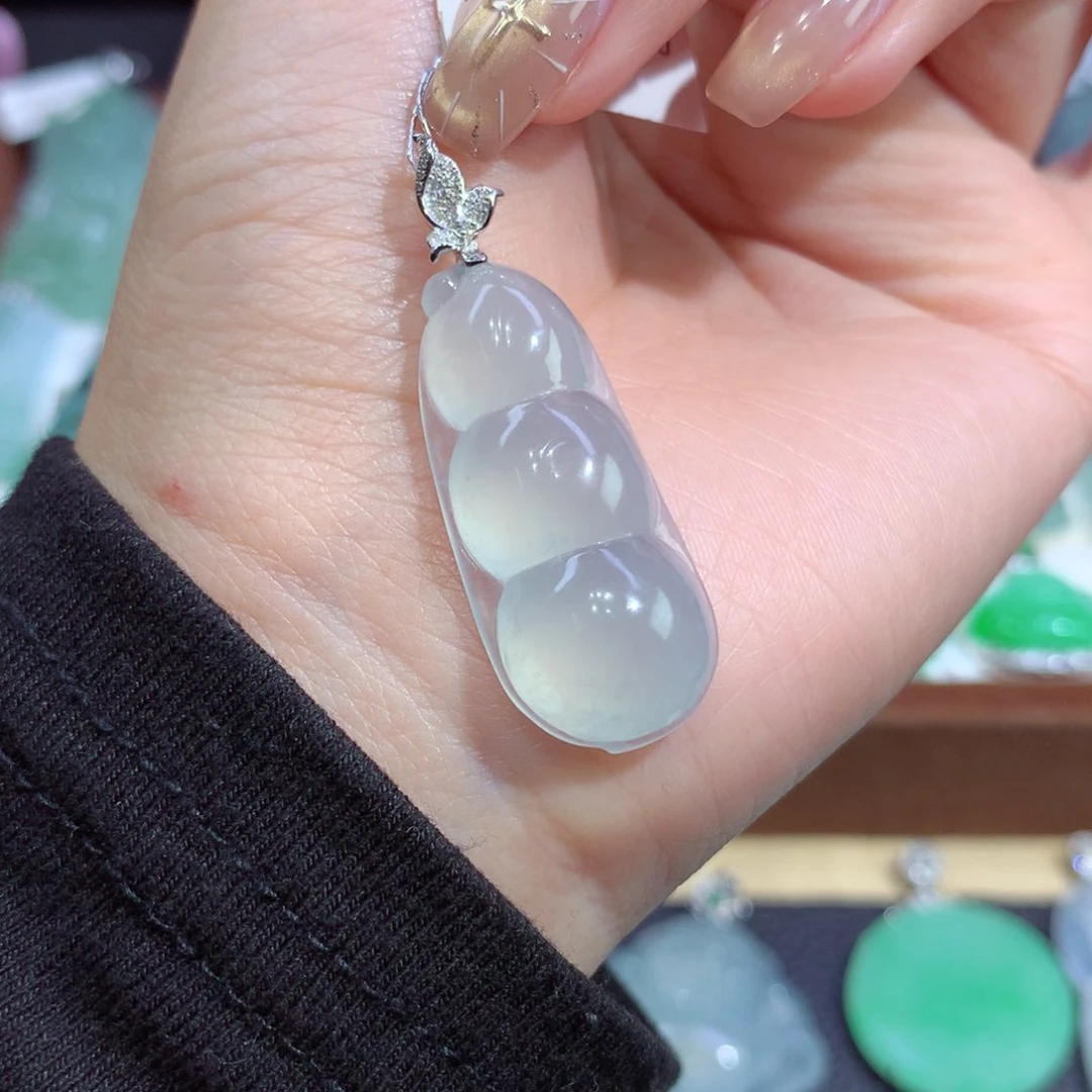 吊坠(不含链)18K金镶嵌翡翠