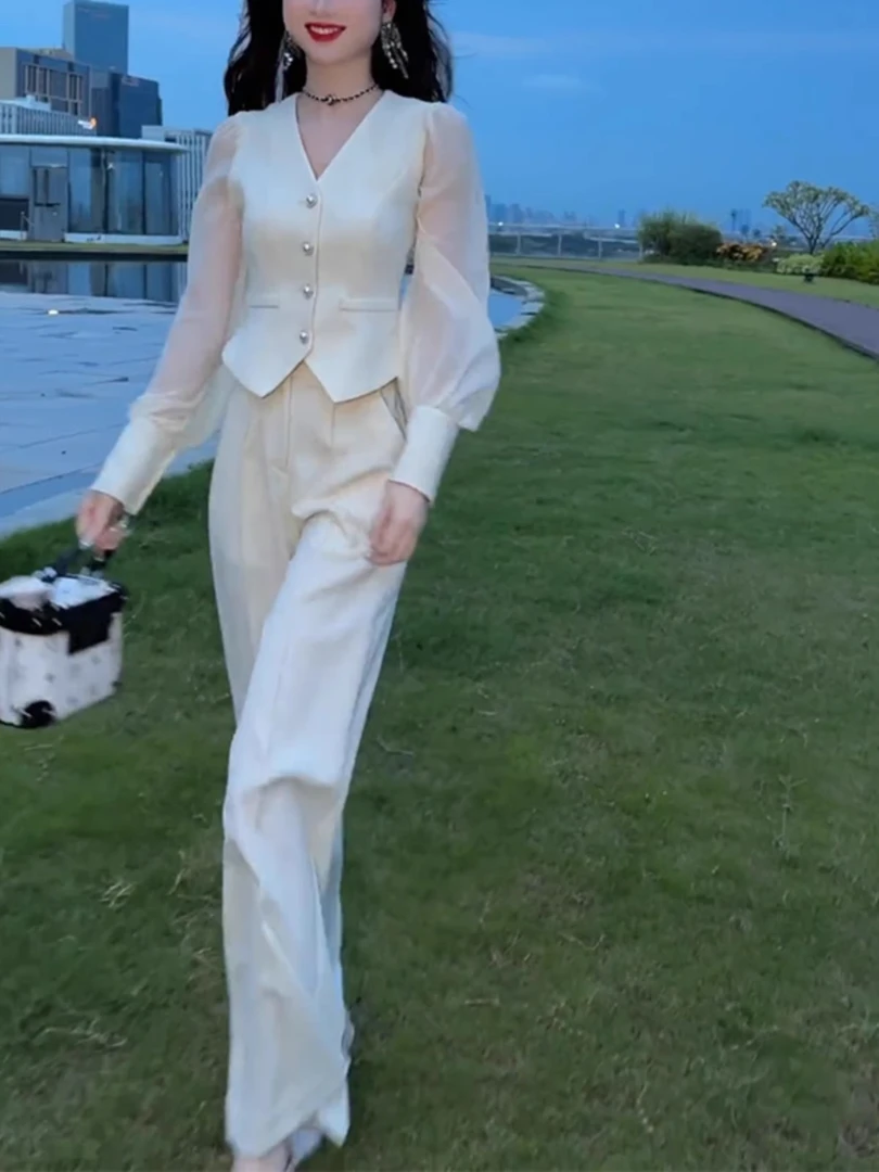 轻职风炸街通勤减龄工装风白色小香风上衣时尚套装气质洋气