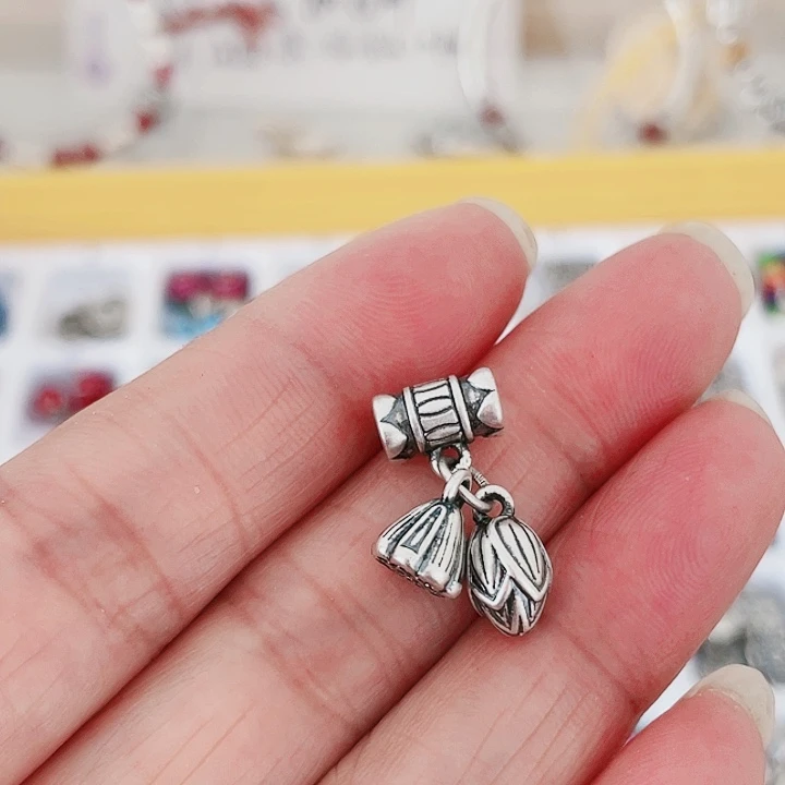 珐琅吊坠足银两世欢