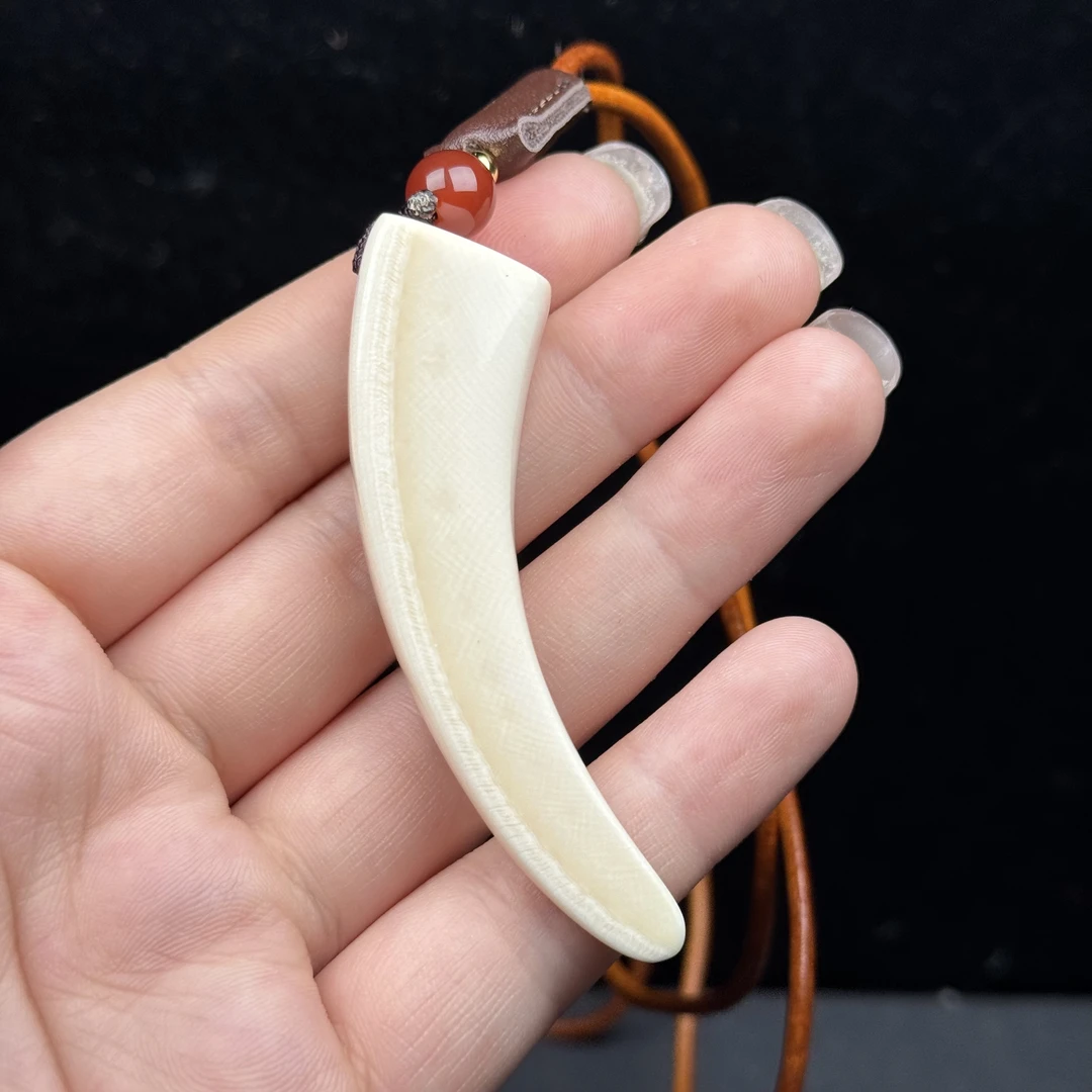 B1610天然猛犸牙 牙尖68.7mm支持鉴定假一罚四