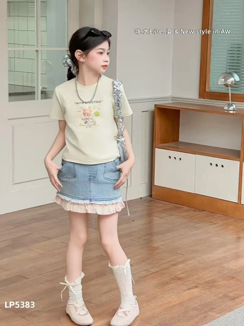 纯棉小短款女童T