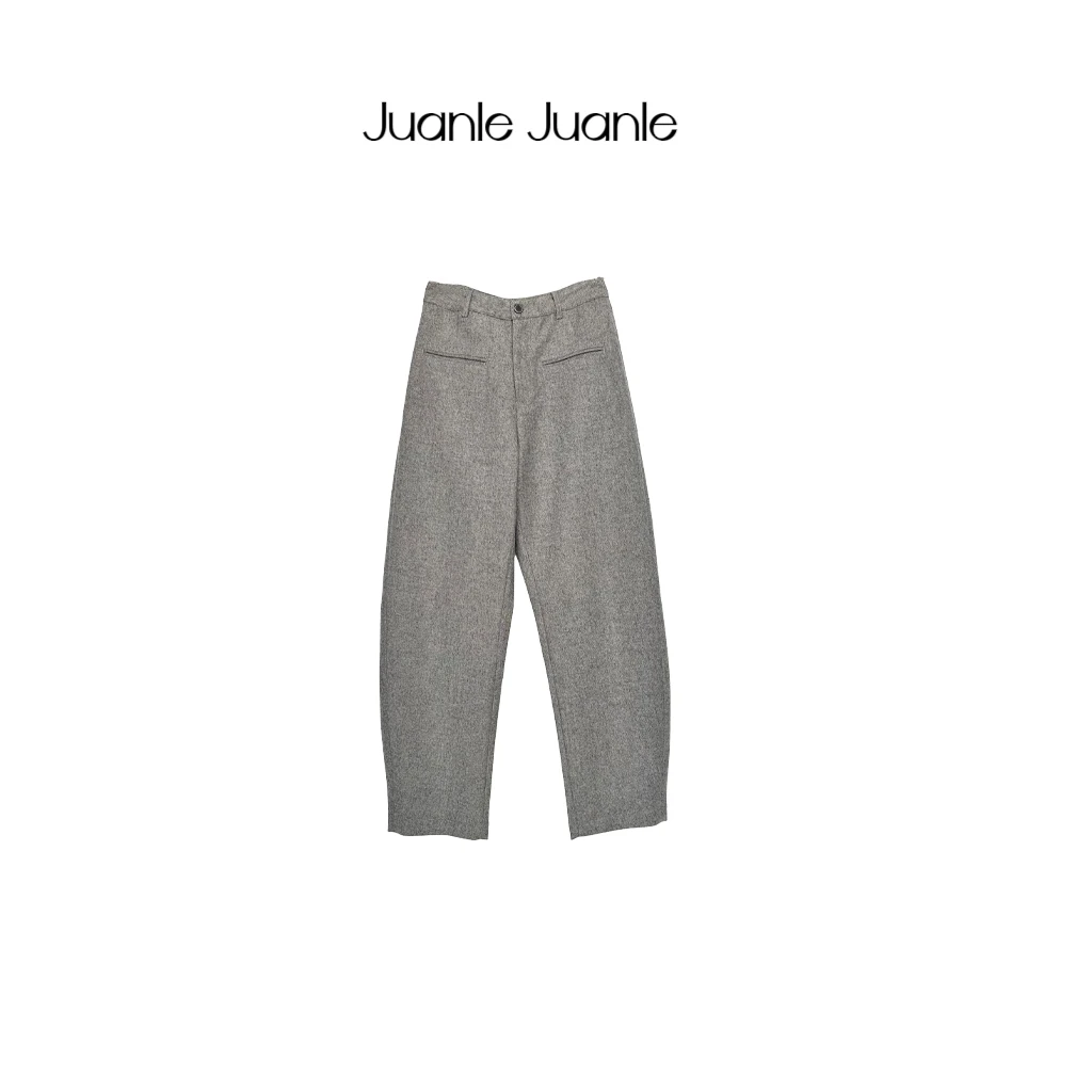 JuanleJuanle2024高腰休闲百搭宽松弯刀昵裤