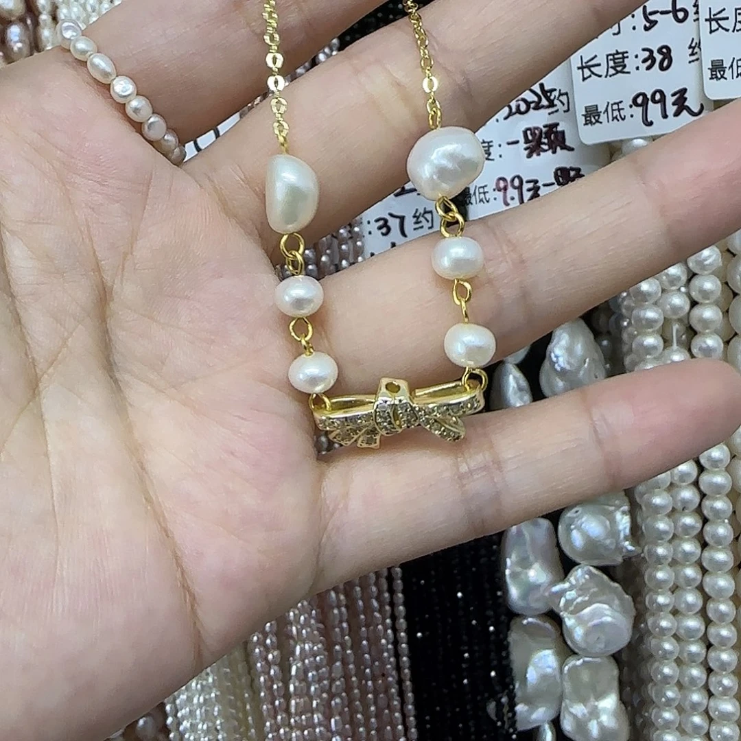 银S925镶嵌耳饰淡水珍珠福利款项链