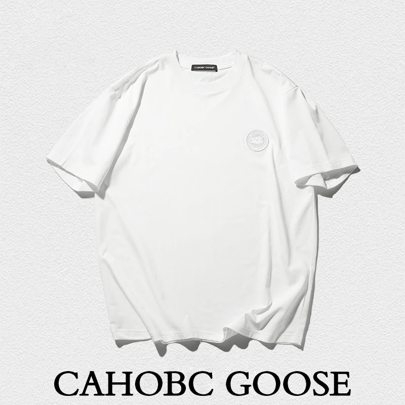 【CG110】CAHOBC  GOOSE夏季短袖T恤休闲宽松纯棉美式百搭打底衫男